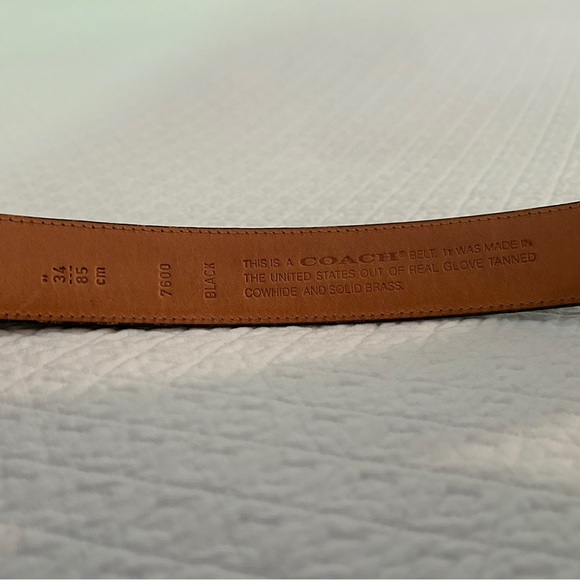 Coach Black and Tan Leather Belt 34 inches - Picture 2 of 6